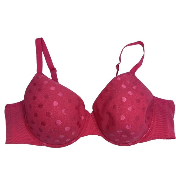 Deesse Bra Size 44C Underwire Barbie Pink Polka Dot Adjustable Straps - Picture 1 of 5